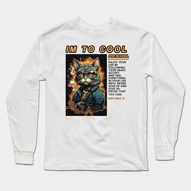 Cat hip-hop Long Sleeve T-Shirt by Mamski Store